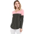 thumbnail image 2 of Unique Bargains T-Shirt Casual à Manches Longues à Col en V pour Femmes, 2 of 6