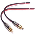 thumbnail image 1 of Speaker Cables to RCA Plugs Adapter, 2-Channel (1 Foot), 1 of 5