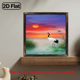 thumbnail image 5 of 12*12 inch wooden frame painting - Elegant Crane by the Lake. It can be used as a home decoration item or as a wonderful gift., 5 of 7