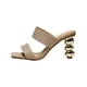 thumbnail image 2 of Zapatos de mujer Calabaza Brochetas Tacones altos Punta cuadrada Estilo casual Color sólido Sandalias Wmkox8yii ytu2235, 2 of 6