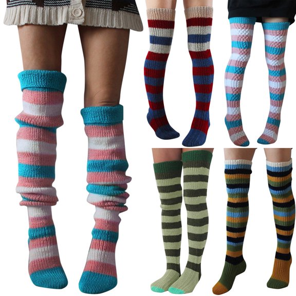 Stockings Cotton Ladies High Women Warm Socks Girls Warm Thigh Over Knee Long Christmas Knit Socks