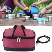 HIBIBUD USB Food Warmer Thermal Bag,Electric Heated Lunch Box,Lunch Heater Tote,Meals Reheating,Food Heating Bag,Lunch Box for Car,Working,Picnic,Red
