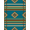 Teal Blue Green Brown, Pattern 8, variant on ODIKA 4'x6' Washable Area Rug Hand Hooked Color Block Arrangement Minimalist Border Style for Dorm Room, Small Living Stain Resistant Low Profile, Easy Care
