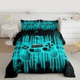 thumbnail image 3 of Homewish Futuristic Game Console Bedding Comforter Set, Cyan Gamepad Gamer Twin Comforter Sets, Teens Kids Girls Boys Reversible Bedding Set, Ultra Soft Bedroom Decor, 2 Pieces, 3 of 9