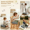 thumbnail image 5 of Toddler Booster Seat for Dining Table, Caveen Waterproof Booster Seat for Kitchen Chair, with Adjustable Straps, Portable Increasing Cushion at Home or Going Out, Non-Slip, Grey, 5 of 8