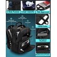 thumbnail image 3 of Mochila de viaje ProeTrade extra grande de 50 litros con USB negra, 3 of 6