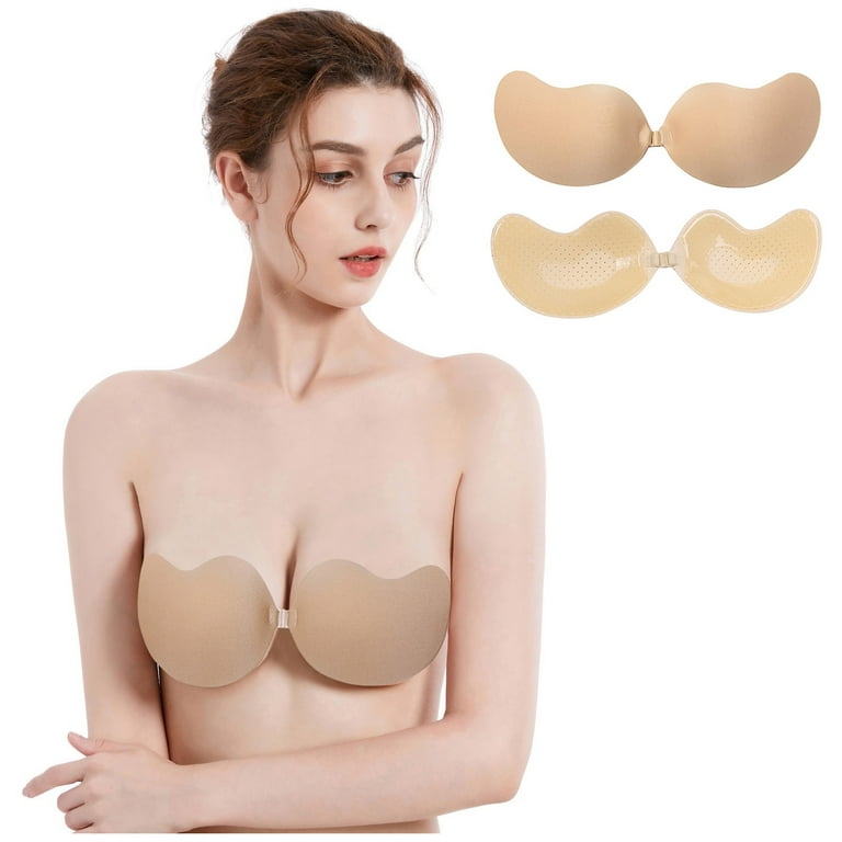 2DXuixsh Lingerie for Women Lingerie Tape Clear Push Up Strapless Self  Adhesive Bra Air Holes Backless Sticky Bras Super Push Up Padded Bra Womens  Lingerie Nylon,Spandex Beige B 