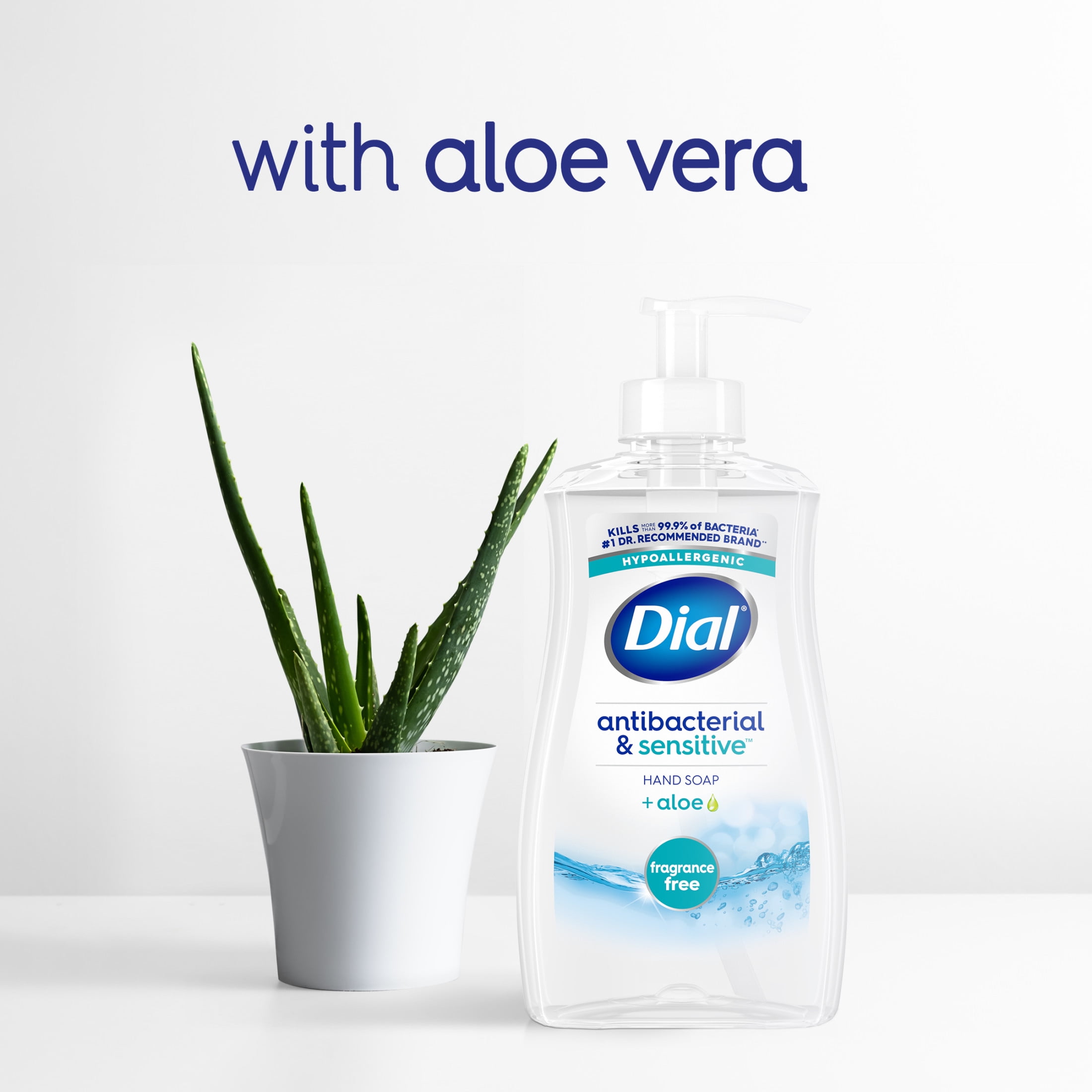 Dial Antibacterial & Sensitive Liquid Hand Soap, Hypoallergenic, Fragrance Free, 11 fl oz