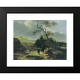 thumbnail image 2 of Jan Baptist Wolfaerts 24x19 Black Modern Framed Museum Art Print Titled - Landscape with Hunters and Resting Travelers, 2 of 5