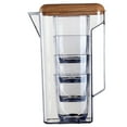 thumbnail image 4 of GOOHOCHY 1600ML Plastic Clear Cold Water Pitcher Wooden Lid Water Kettle Juice Tea Pot, 4 of 8