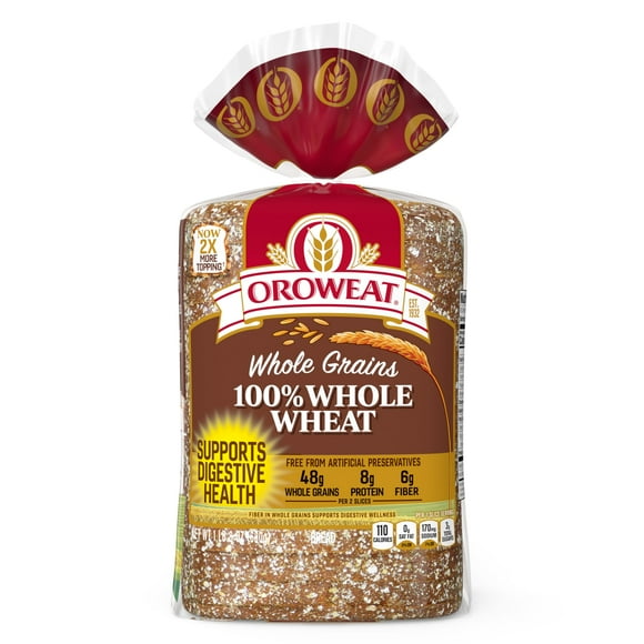 Oroweat Whole Grains 100% Whole Wheat Bread Loaf, 24 oz