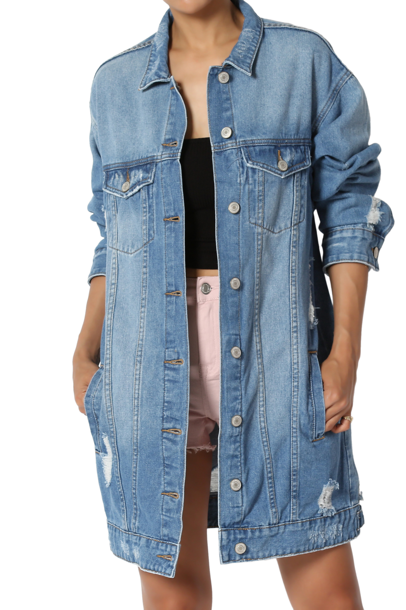 blue jean long jacket