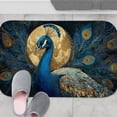 thumbnail image 5 of 1pc Peacock Absorbent Non-Slip Bathroom Thickened Flannel Rug Decor,Soft,Quick Drying,Suitable For Indoor/outdoor Use,Bathrooms,Bedrooms,Kitchens,Terrace,Laundry Rooms,16"x24", 5 of 9