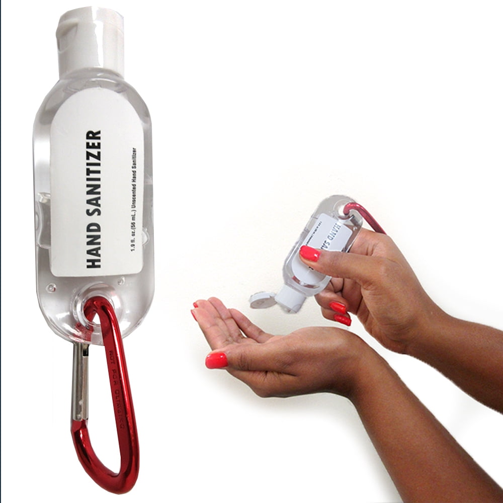 6 PC Original Hand Sanitizer Gel Carabiner Carry Size Travel Size Bottle Carrier