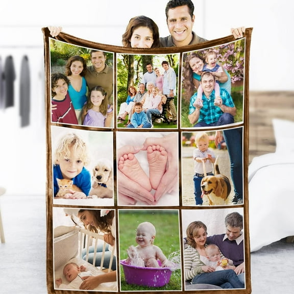 Gift for mom personalized blanket with photo, mother's day blanket with photo keepsake personalized sublimation blanket for the best mom ever-SW4632-6*Photos-1