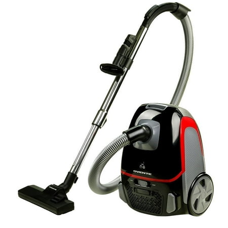 Bi Level Filter - Ovente Canister Vacuum with Tri-Level Filtration: Dust Bag, Outlet HEPA Filter, and Inlet Filter, 1400W, Energy-Saving Variable Suction, 1.5M Crush-Proof Hose, Automatic Cable Rewind, Black (ST1600B)