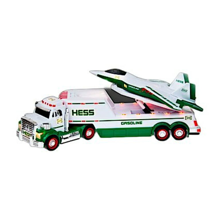 Hess 2010 Toy Truck and Jet with Semi-Trailer Flatbed Loading