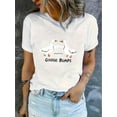 thumbnail image 1 of Camiseta De Mujer Verano Activewear Camiseta Básica Para Senderismo Deportes VacacionesCreative Goose Punch Pattern Printed Women'S Trendy Round Neck Short Sleeve, Simple Casual Sports T-Shirt, Comf, 1 of 6