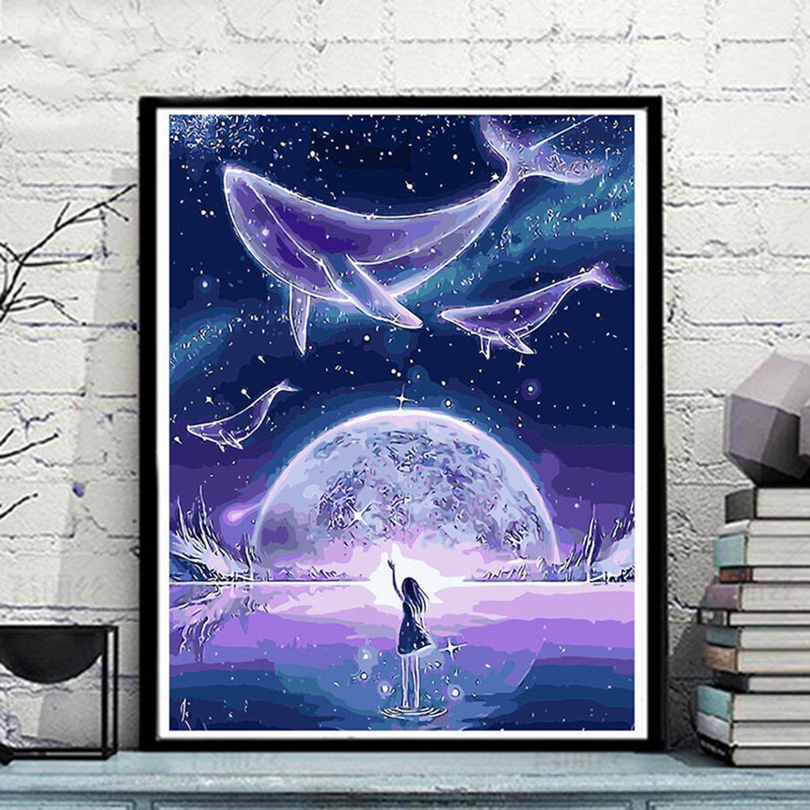 702 Dream Whale Digital Oil Painting Diy Oil Painting Animation Landscape Character Coloring Painting Manual Digital Painting Filling Walmart Com Walmart Com