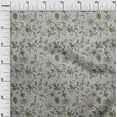 thumbnail image 2 of oneOone Cotton Jersey Light Gray Fabric Leaves & Flower Floral Sewing Crafts Projects Fabric Prints By Yards 58 Inches Wide, 2 of 4