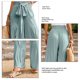 thumbnail image 5 of Pantalones de mujer Cintura alta Correa Cintura Recta Pierna ancha Pantalones de color puro para verano, 5 of 8