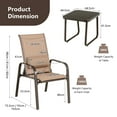 thumbnail image 4 of Patiojoy 3PCS Patio Adjustable Back Stackable Chairs Side Table Set Bistro Set Classic Furniture Chair Set for Garden Brown, 4 of 9