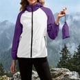 thumbnail image 2 of GUACER Colorblock Lightweight Hooded Windbreaker for Women with Storage Pouch, Packable Nylon Waterproof Zip-Up Jackets, 2 of 8