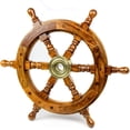 thumbnail image 6 of Wooden Ship Wheel - (16 Inches, Natural Wood), 6 of 6