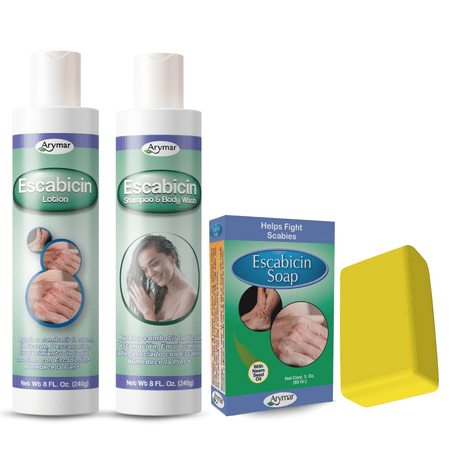 Arymar Escabicin Set – Shampoo and Body Wash Lotion & Bar Soap for Gentle Care Arymar Escabicin Set – Shampoo and Body Wash Lotion & Bar Soap for Gentle Care