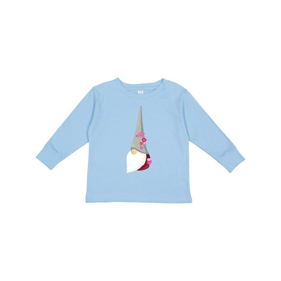Inktastic Spring Gnome, Cute Gnome, Garden Gnome, Flowers Girls Long Sleeve Toddler T-Shirt