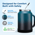 thumbnail image 5 of SUNSOC 50 oz Mug Tumbler with Handle,Keeps Cold 36H/Hot 24H,Insulated Mug with 2-in-1 Leakproof Straw Lid, Double Wall Vacuum Insulated Large Travel Coffee Mug, 5 of 9