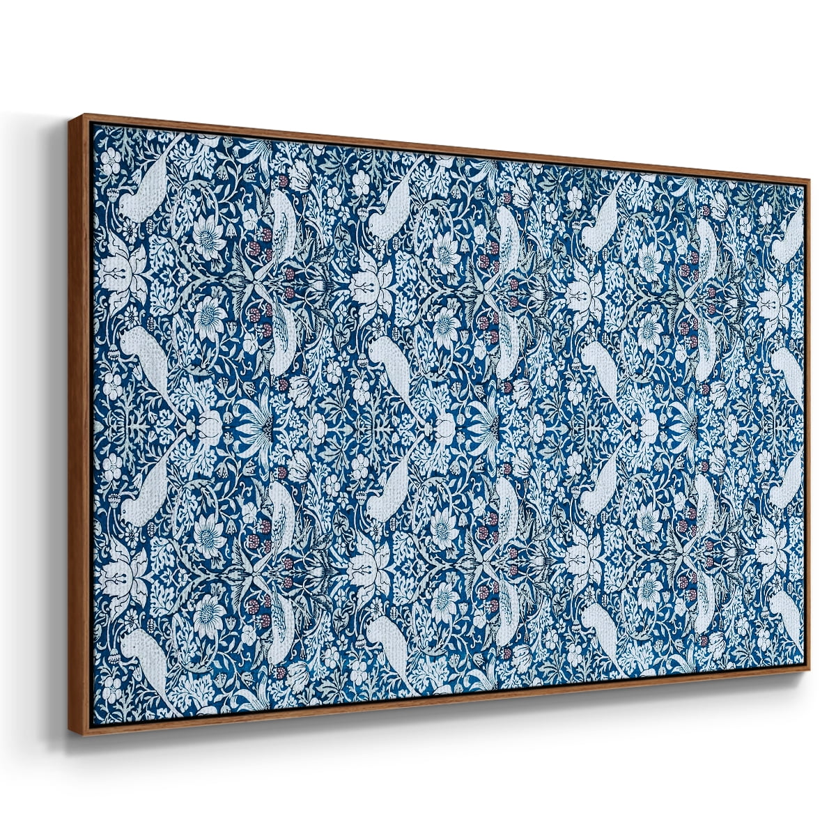 Vintage Abstract Print-LIX Framed in Walnut Wood Gallery Wrapped Canvas 27 in. x 41 in.