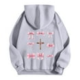 thumbnail image 5 of DDAPJ pyju Womens Oversized Hoodies Cute Bow Print Hooded Sweatshirt Trendy Casual Long Sleeve Drawstring Pullover Hoodie with Kangaroo Pocket Gray M, 5 of 6