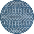 thumbnail image 1 of Unique Loom Tapis Géométrique en Treillis Extérieur 3' x 3' Rond Bleu/ivoire, 1 of 1