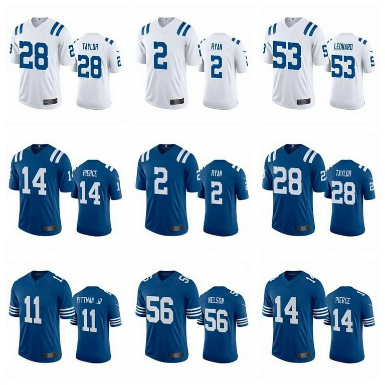 28 Jonathan Taylor 53 Darius Leonard 2 Matt Ryan Indianapolis colts men Women Youth Football Jersey 56 Nelson 11 Pittman Jr Gilmore Foles Ehlinger Jerseys Walmart