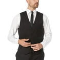 thumbnail image 2 of Caravelli Men's S600512U  3-Piece Single Breasted Slim Fit Vested Suit - Black - 44R, 2 of 13