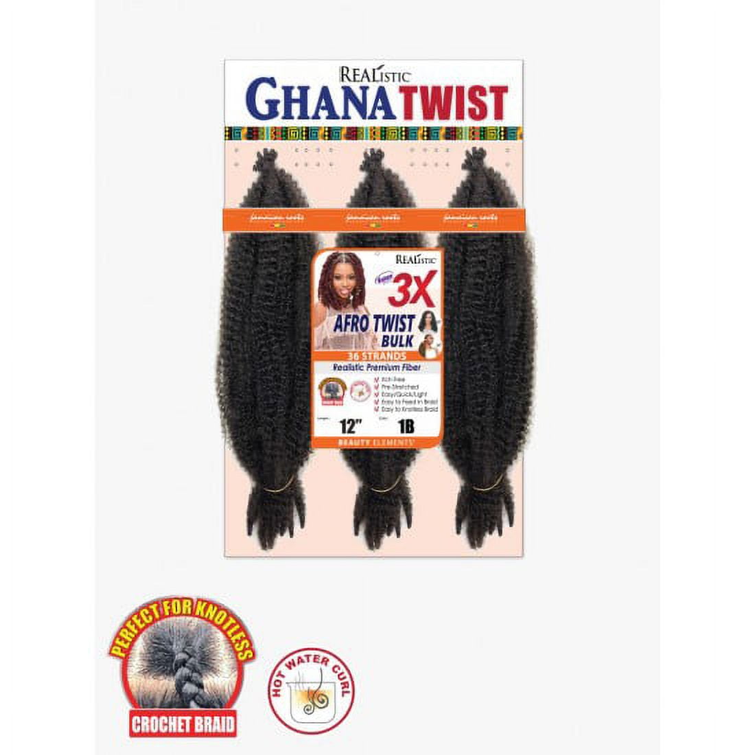 Beauty Elements Ghana Twist Synthetic Hair Crochet Braid 3x Afro