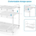 thumbnail image 6 of 2 Tier Under Sink Organizer Shelf Expandable Kitchen Cabinet Storage Rack White, 6 of 7