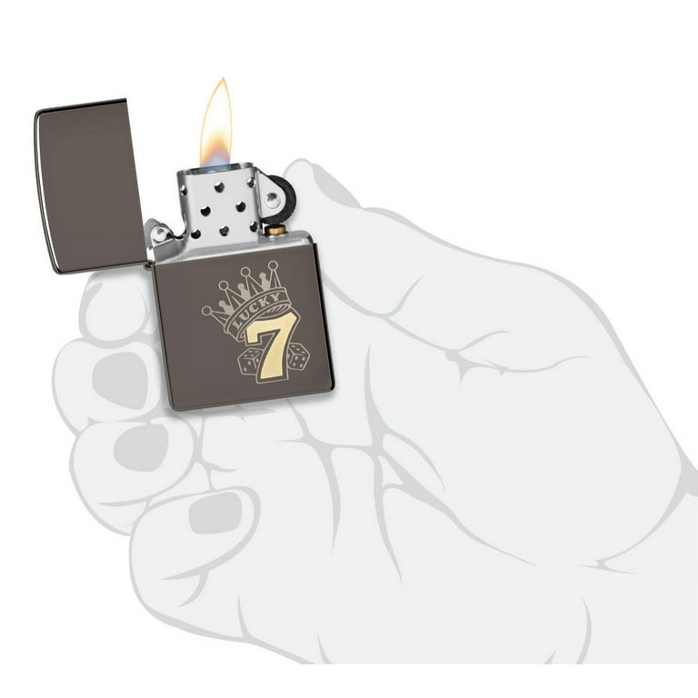 Zippo 48913 Lucky 7 Design Metal Refillable and Windproof Lighter