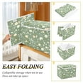 thumbnail image 4 of Storage Box With Lid 16.5x12.6x11.8In Foldable Stacked Household Storage Box Green Background Flower, 4 of 7