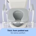 thumbnail image 3 of Drop Arm Commode Chair for Adults and Seniors; Padded Seat; Removable Pail; Splash Guard; Drop-Down Arms; 350 lb. Weight Capacity, 3 of 5