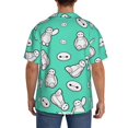 thumbnail image 6 of Cartoon Character Men's Hawaiian Shirt Cuban Guayabera Collar Short Sleeve Casual Button Down Shirts Tropical Holiday Beach Shirts Small, 6 of 7
