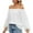 White, variant on cfhntfmh Going out Tops for Women Trendy Chiffon off Shoulder Shirts Soft Long Sleeve Pleated Flowy Solid T-Shirts