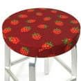 thumbnail image 6 of Goofa Strawberry Printed Stool Covers Round, Waterproof Round Bar Stool Covers Anti-Slip Round Bar Stool Seat Cover with Elastic Bands Durable -12 inch, 6 of 7