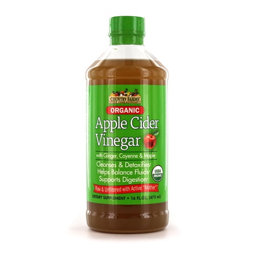 Country Farms Organic Apple Cider Vinegar with Active Mother, Cleanses