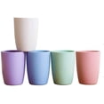 thumbnail image 1 of Ekologisk återanvändbar mugg för vuxna (12oz), vetehalm biologiskt nedbrytbar hälsomugg set om 5 - Flerfärgad, diskmaskinssäker - Beige, 1 of 5