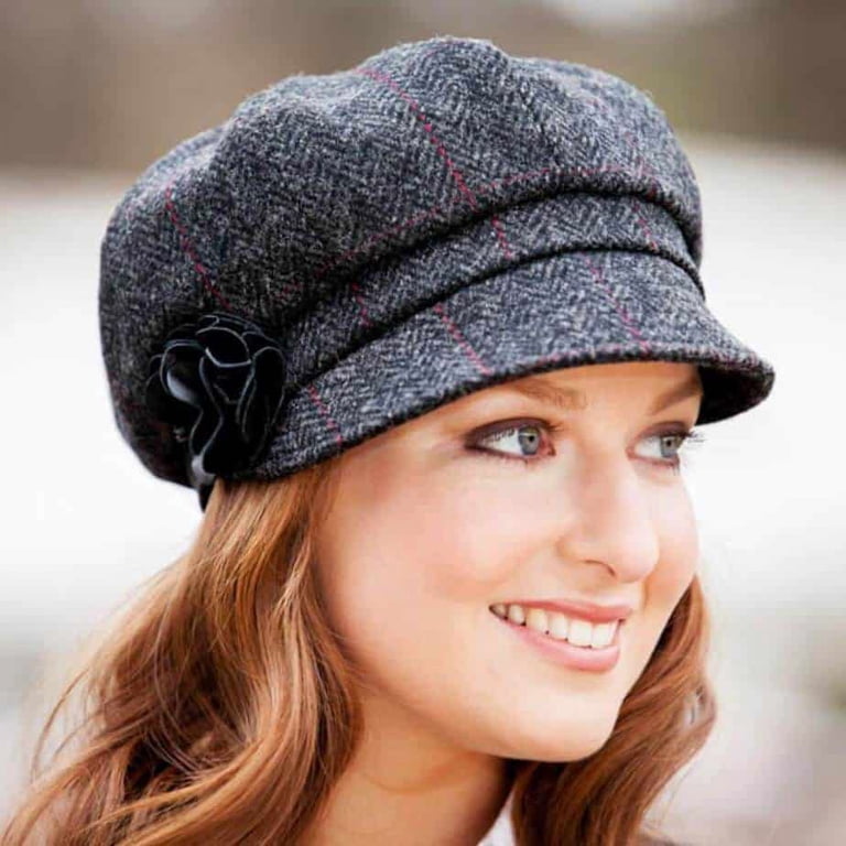 Irish Tweed Dark Gray Newsboy For Women Made By Mucros  display picture 1