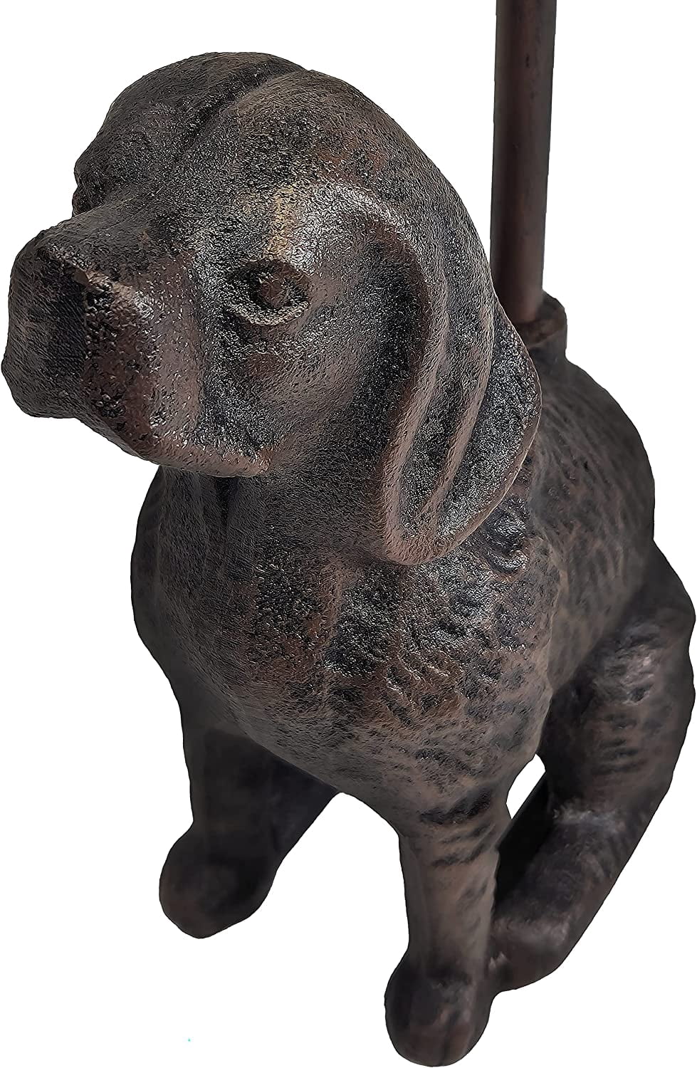LuLu Decor, Cast Iron Decorative Dog Door Stopper with Rod, 5lbs 1oz
