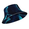 thumbnail image 2 of Easygdp Blue Marble And Gold Double-Sided Reflective Fisherman Hat for Outdoor and Night Walking, Unisex, 2 of 9