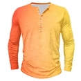 thumbnail image 2 of gbyLJF Men's Gradient Half-button Shirt Regular Fit Lightweight Long Sleeve Round Neck Top Casual Loose Half-open T-shirt, 2 of 4